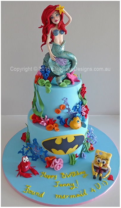 Ariel Mermaid girls birthday cake in Sydney
